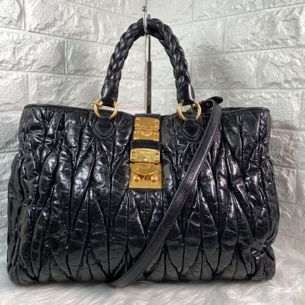 Miu Miu Matelassé Coffer Tote